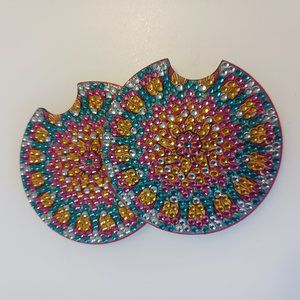 Car cup coaster flower power